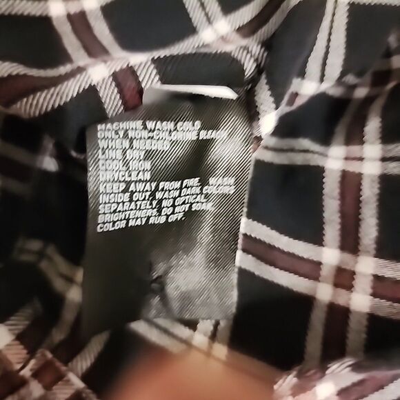 Uniqlo Flannel Shirt 100% Cotton Mens Size XL Black Plaid Button Up Long Sleeve - Picture 9 of 9